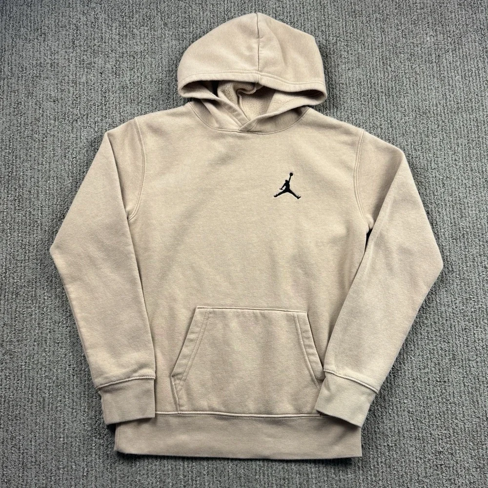 Nike Youth L 12-13 Air Jordan Pullover Hoodie Sweatshirt Light Brown Tan